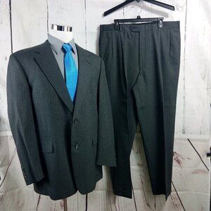 Austin Reed Dillard's 44L Gray Striped 2pc Suit